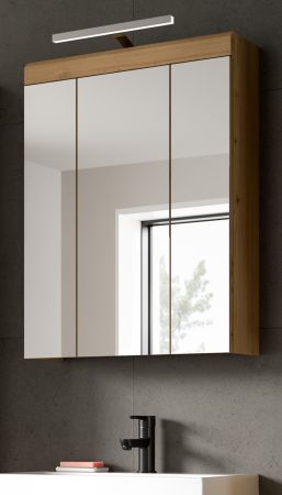 Badezimmer Spiegelschrank Shawn in Artisan Eiche Badschrank 3-t�rig 60 x 79 cm