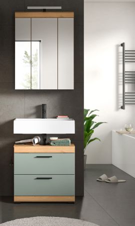 Badezimmer Spiegelschrank Shawn in Artisan Eiche Badschrank 3-t�rig 60 x 79 cm
