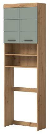 Waschmaschinenschrank Shawn in Salbei und Artisan Eiche Waschmaschinen �berbau 63 x 191 cm