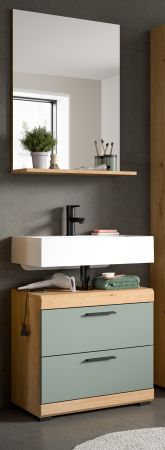 Badm�bel Set 2-teilig Shawn in Salbei und Artisan Eiche Badkombination 60 x 191 cm