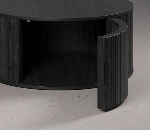 Couchtisch Torus in Esche schwarz, Sofa- und Beistelltisch rund � 80 cm