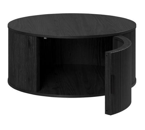 Couchtisch Torus in Esche schwarz, Sofa- und Beistelltisch rund � 80 cm