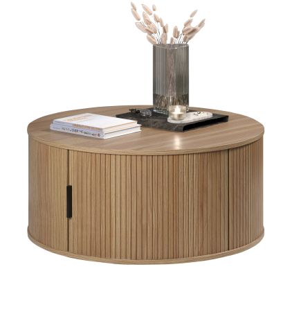 Couchtisch Torus in Eiche hell, Beistelltisch rund 80 cm