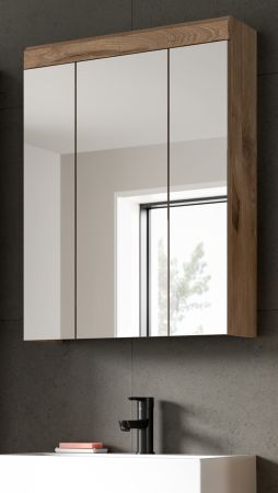 Badezimmer Spiegelschrank Willow in Nox Eiche Badschrank 3-t�rig 60 x 79 cm