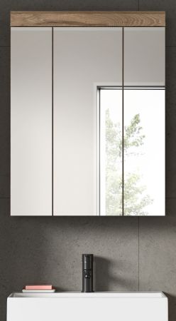 Badezimmer Spiegelschrank Willow in Nox Eiche Badschrank 3-t�rig 60 x 79 cm