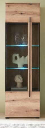Vitrine Design-D in Evoke Eiche Vitrinenschrank 60 x 200 cm