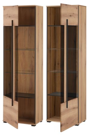 Vitrine Design-D in Evoke Eiche Vitrinenschrank 60 x 200 cm