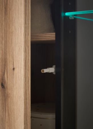 Vitrinenschrank Design-D in Evoke Eiche Vitrine 90 x 200 cm