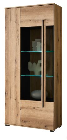 Vitrinenschrank Design-D in Evoke Eiche Vitrine 90 x 200 cm