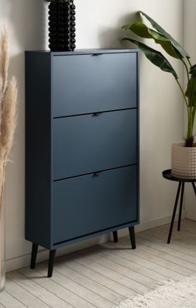 Schuhschrank Aldan in Blau, Schuhkipper 70 x 125 cm