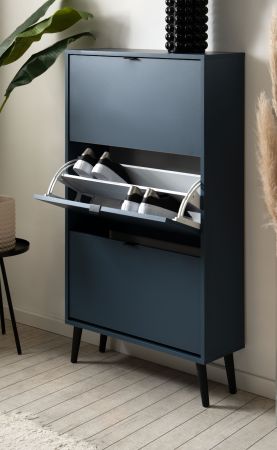 Schuhschrank Aldan in Blau, Schuhkipper 70 x 125 cm