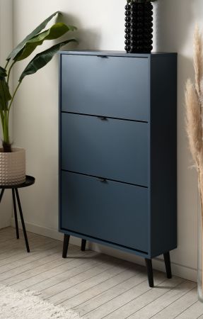 Schuhschrank Aldan in Blau, Schuhkipper 70 x 125 cm