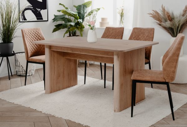 Esstisch Jaron in Hickory Walnuss Tisch ausziehbar 160 / 200 x 90 cm