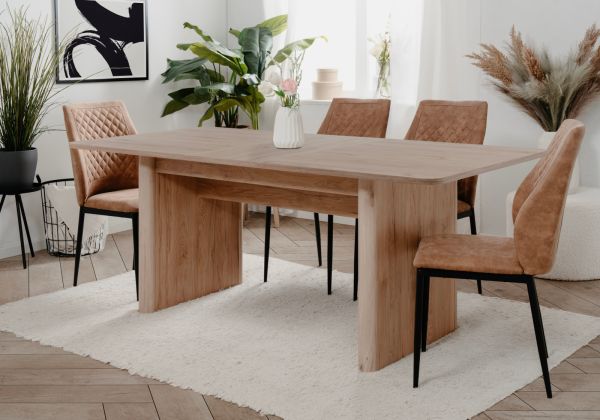 Esstisch Jaron in Hickory Walnuss Tisch ausziehbar 160 / 200 x 90 cm