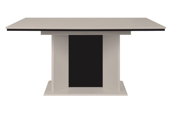 Esstisch Brebbia in sand und schwarz S�ulentisch ausziehbar 160 / 200 x 90 cm