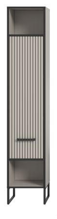 Badezimmer Hochschrank Scana in sand und schwarz Badschrank 30 x 192 cm, Soft-Close