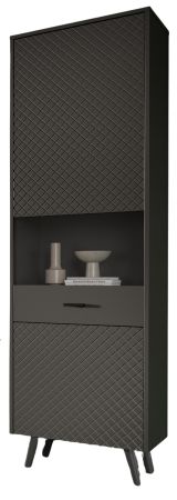 Vitrine Madea in grau matt Vitrinenschrank 58 x 195 cm