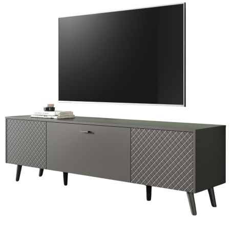 TV-Lowboard Madea in grau matt TV Unterteil 185 x 55 cm