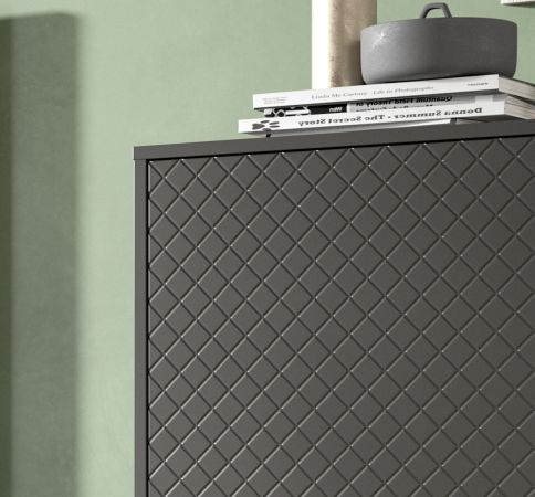 Kommode Madea in grau matt Highboard 84 x 114 cm