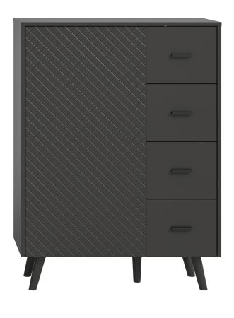 Kommode Madea in grau matt Highboard 84 x 114 cm