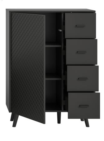 Kommode Madea in grau matt Highboard 84 x 114 cm