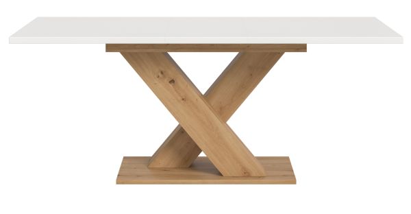 Esstisch Home-X in wei� und Artisan Eiche Tisch ausziehbar 150 - 190 cm