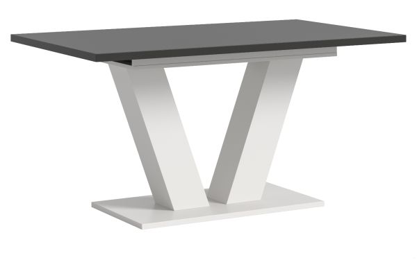 Esstisch Home-X in grau und wei� Tisch ausziehbar 150 - 190 cm