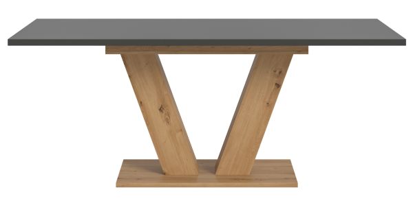 Esstisch Home-X in grau und Artisan Eiche Tisch ausziehbar 150 - 190 cm