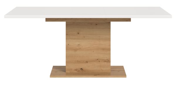 Esstisch Home-X in wei� und Artisan Eiche Tisch ausziehbar 150 - 190 cm
