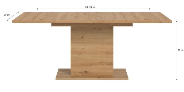 Esstisch Home-X in Artisan Eiche Tisch ausziehbar 150 - 190 cm