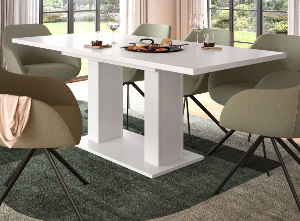 Esstisch Home-X in wei� Tisch ausziehbar 150 - 190 cm