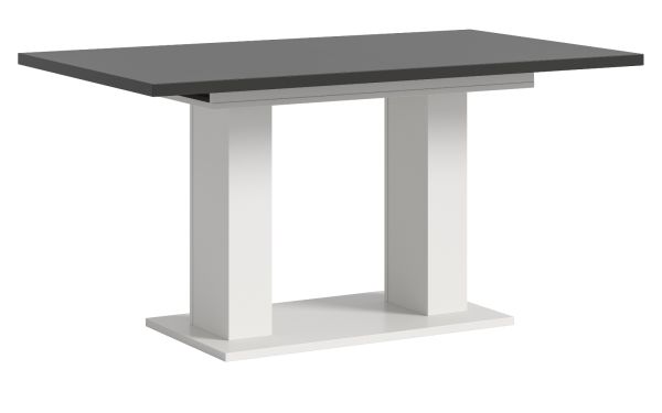 Esstisch Home-X in grau und wei� Tisch ausziehbar 150 - 190 cm