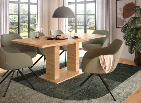 Esstisch Home-X in Artisan Eiche Tisch ausziehbar 150 - 190 cm