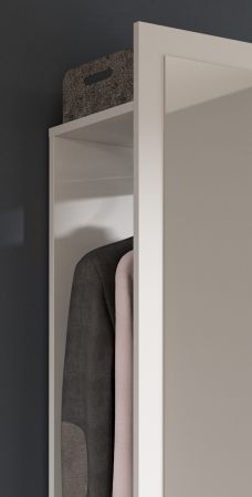Kompaktgarderobe Pallas in wei� und Nox Eiche Garderobe mit Spiegel 45 x 190 cm