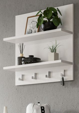 Wandregal mit Haken SystemX in wei� Schl�sselbrett 52 x 52 cm