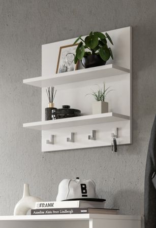 Wandregal mit Haken SystemX in wei� Schl�sselbrett 52 x 52 cm