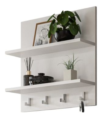 Wandregal mit Haken SystemX in wei� Schl�sselbrett 52 x 52 cm