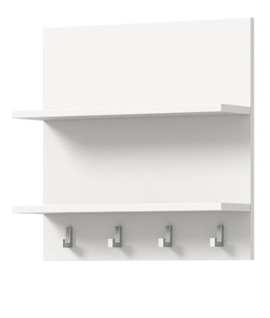 Wandregal mit Haken SystemX in wei� Schl�sselbrett 52 x 52 cm
