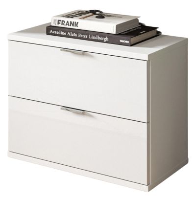 Garderobe Sitzbank SystemX in wei� Hochglanz Schuhschrank 52 x 42 cm