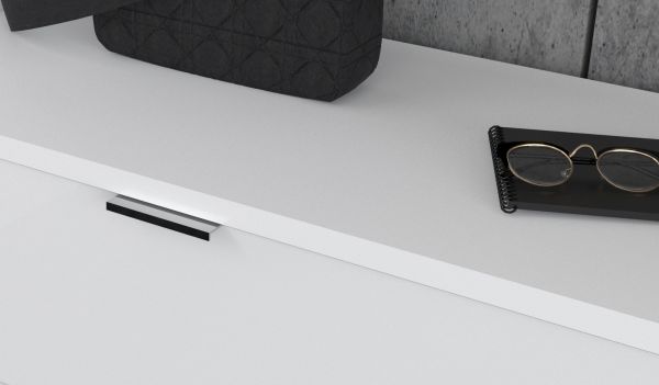 Schuhschrank SystemX in wei� Hochglanz Flur Diele Kommode 91 cm