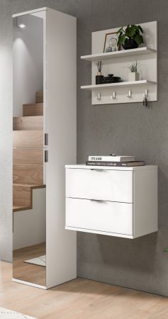 Garderobe Set 3-teilig SystemX in wei� Hochglanz Garderobenkombination 97 x 193 cm