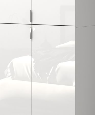 Garderobe Set 3-teilig SystemX in wei� Hochglanz Garderobenkombination 97 x 193 cm
