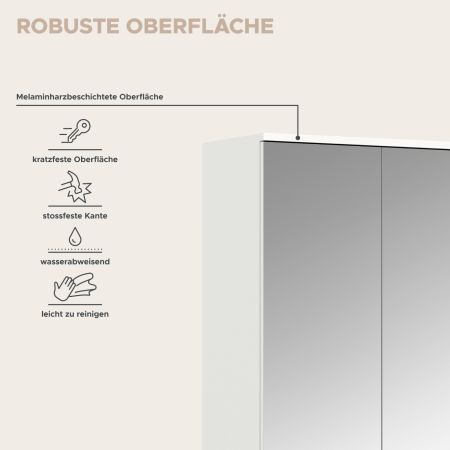 Garderobenschrank mit Spiegelt�r SystemX in wei� Hochglanz Schuhschrank 341 x 193 cm
