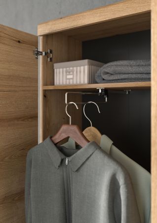 Garderobenschrank Shawn in Evoke Eiche Garderobe oder gro�er Schuhschrank mit Spiegel 62 x 197 cm