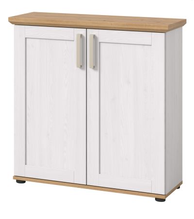 Kommode Mirano in wei� L�rche und Eiche Artisan Landhaus Highboard 84 x 88 cm