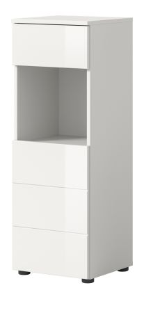 Badezimmer Kommode Larik in wei� Hochglanz Badschrank 38 x 106 cm