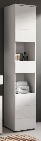 Badezimmer Hochschrank Larik in wei� Hochglanz Badschrank 38 x 190 cm