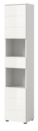 Badezimmer Hochschrank Larik in wei� Hochglanz Badschrank 38 x 190 cm