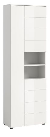 Badezimmer Hochschrank Larik in wei� Hochglanz Badschrank 60 x 190 cm
