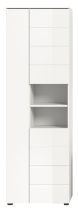 Badezimmer Hochschrank Larik in wei� Hochglanz Badschrank 60 x 190 cm